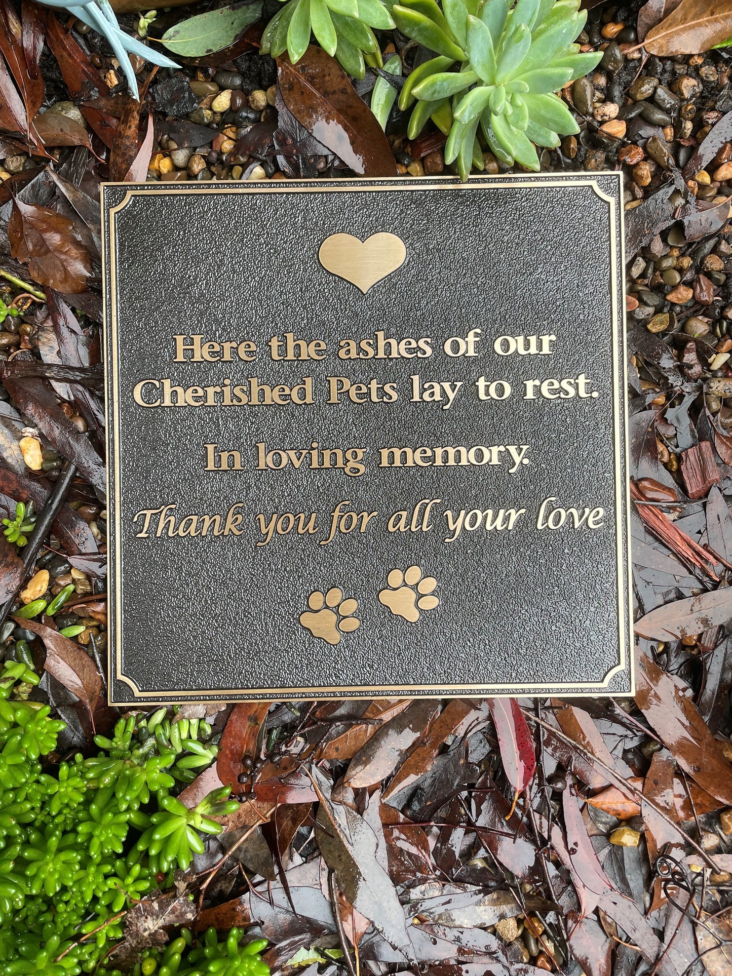 Bronze Pet Memorial Plaque - 30 x 15cm
