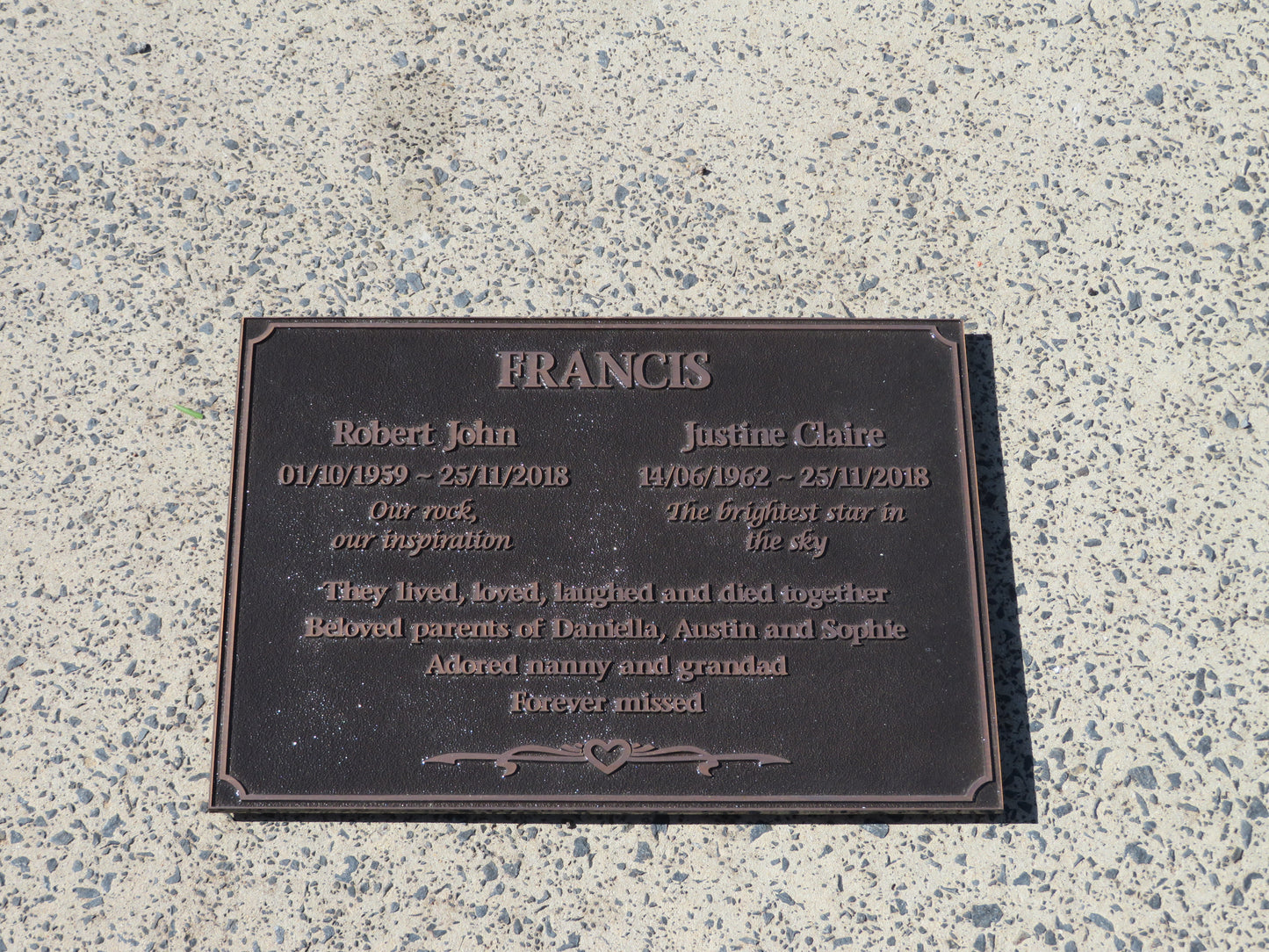 Personalised Bronze Memorial Plaque