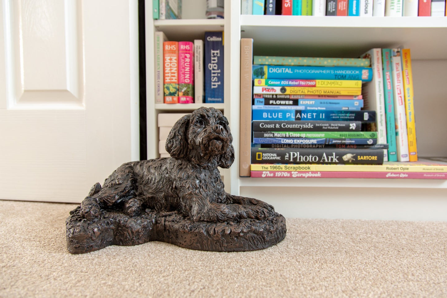 CAST RESIN COCKAPOO FIGURINE DOG URN