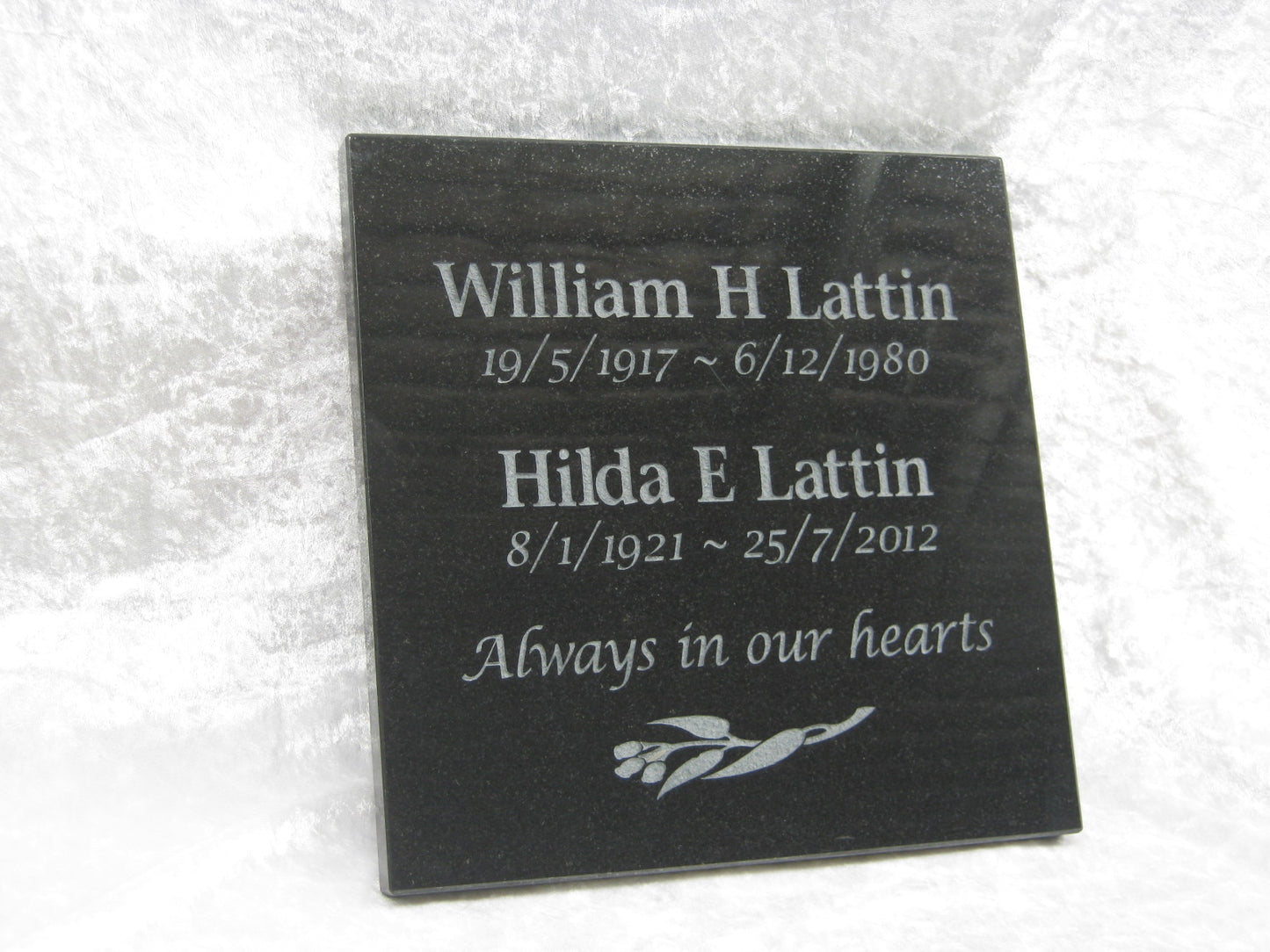 Personalised Sandstone or Granite Memorial Plaque - 30cm x 30cm