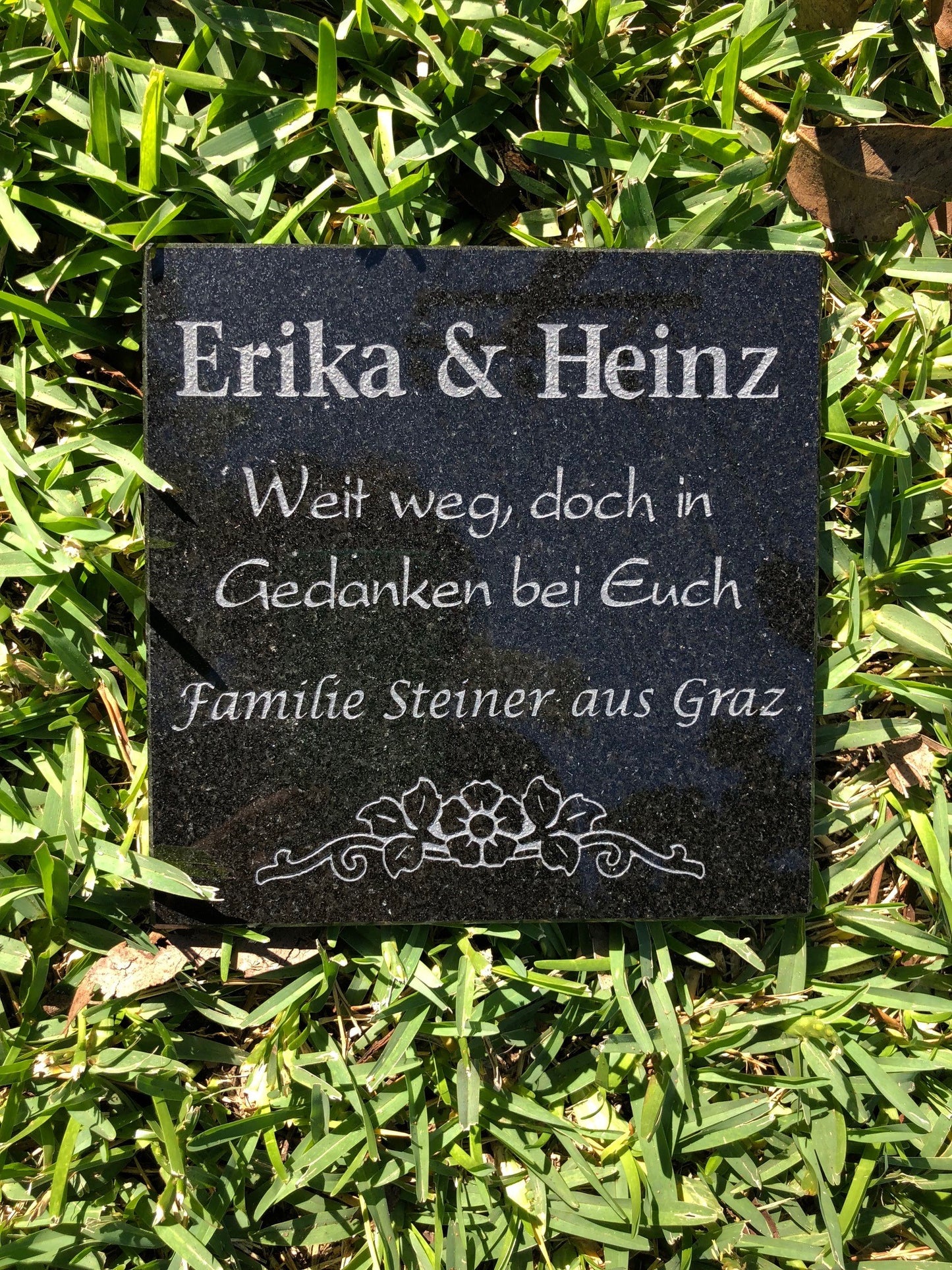 Personalised Sandstone or Granite Memorial Plaque - 30cm x 30cm