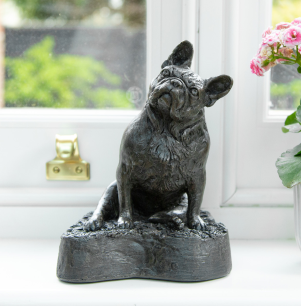 CAST RESIN FRENCH BULLDOG FIGURE URN