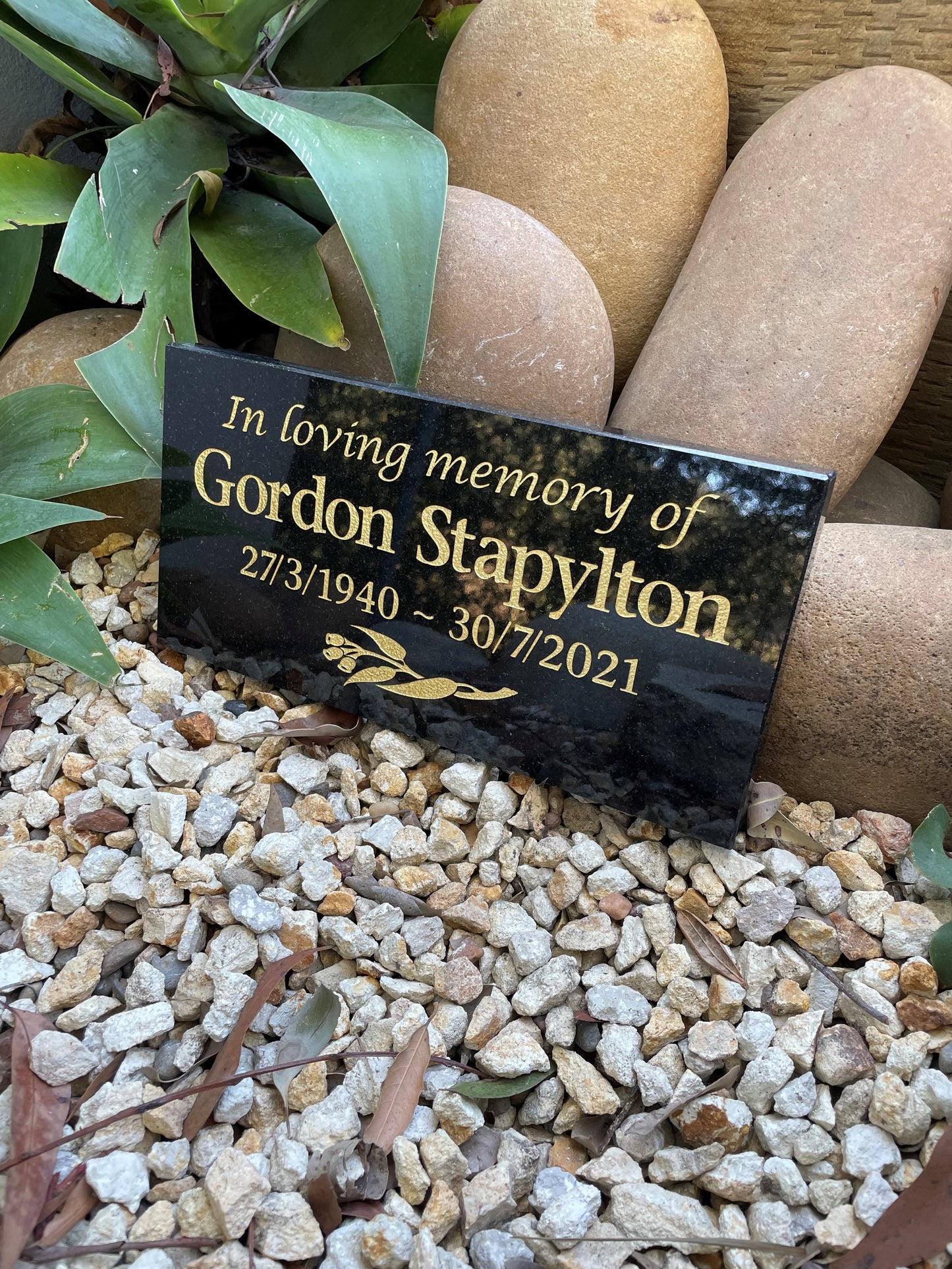 Personalised Granite or Sandstone Memorial Plaque - 30cm x 15cm