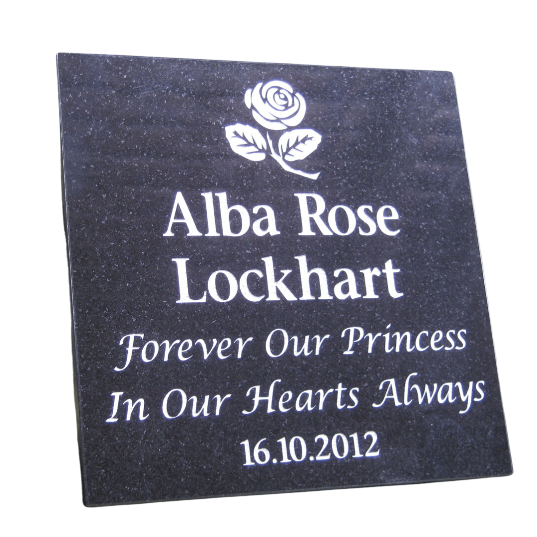Personalised Sandstone or Granite Memorial Plaque - 30cm x 30cm