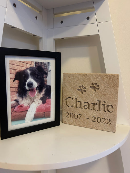 Personalised 15cm Australian Sandstone Pet Memorial Plaque