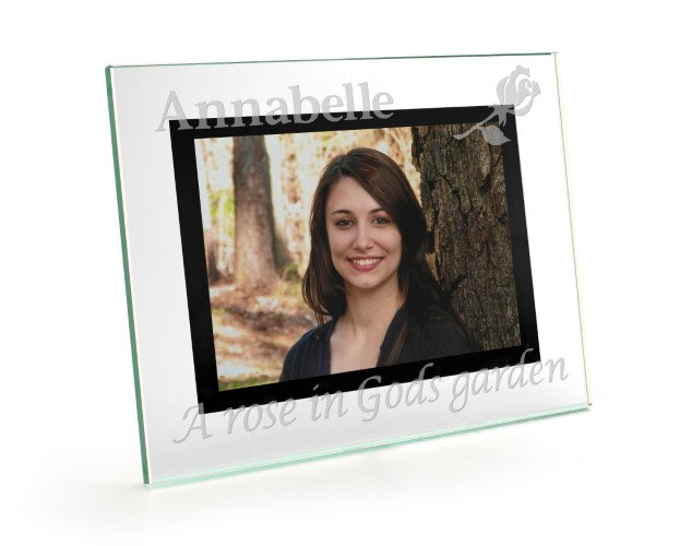 Glass Photo Frame - Deeply Engraved