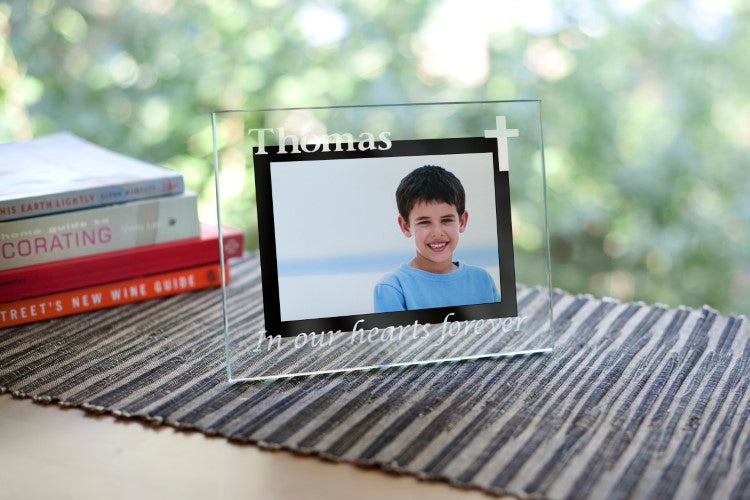 Glass Photo Frame - Deeply Engraved