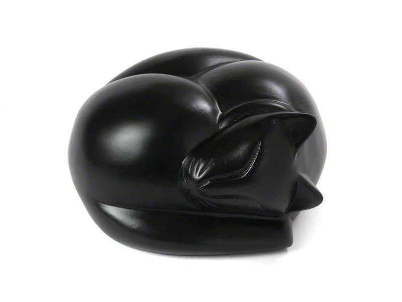 Sleeping Cat Memorial Urn in Timber or Black Resin
