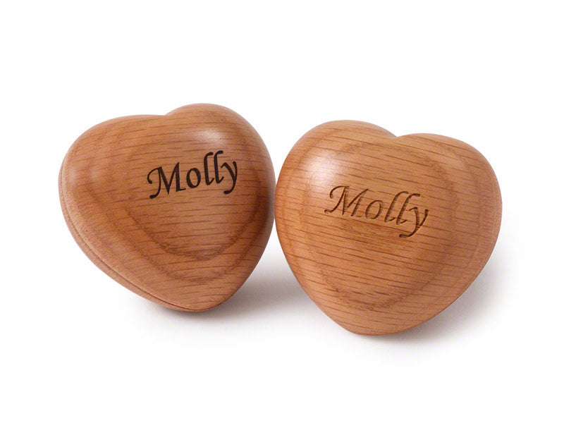 Natural Oak Tribute Heart Keepsake with Photo and Ashes Holder