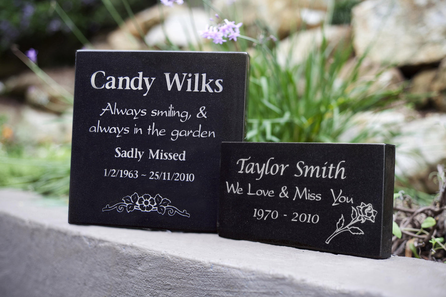 Personalised Sandstone or Granite Memorial Plaque - 30cm x 30cm