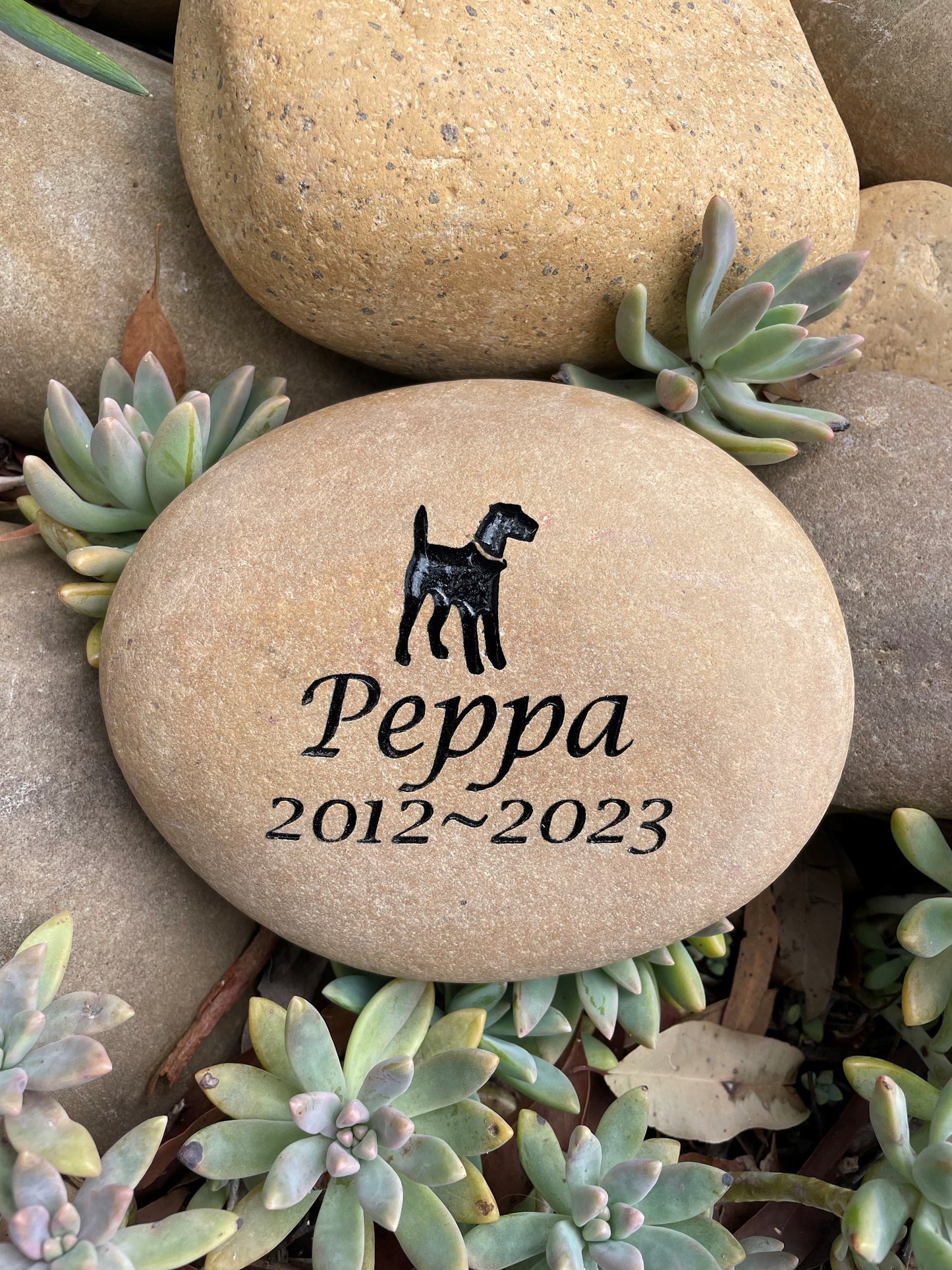 Engraved Riverstone Memorial with Personalised Tribute