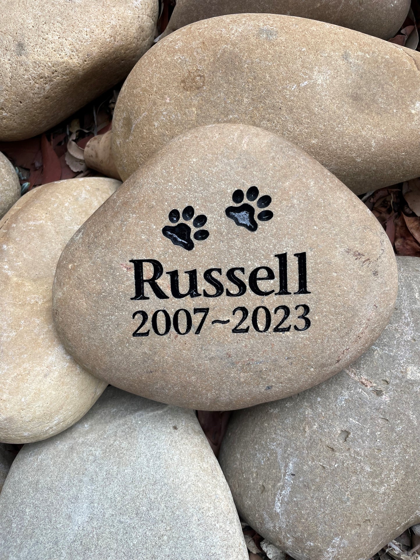 Engraved Riverstone Memorial with Personalised Tribute