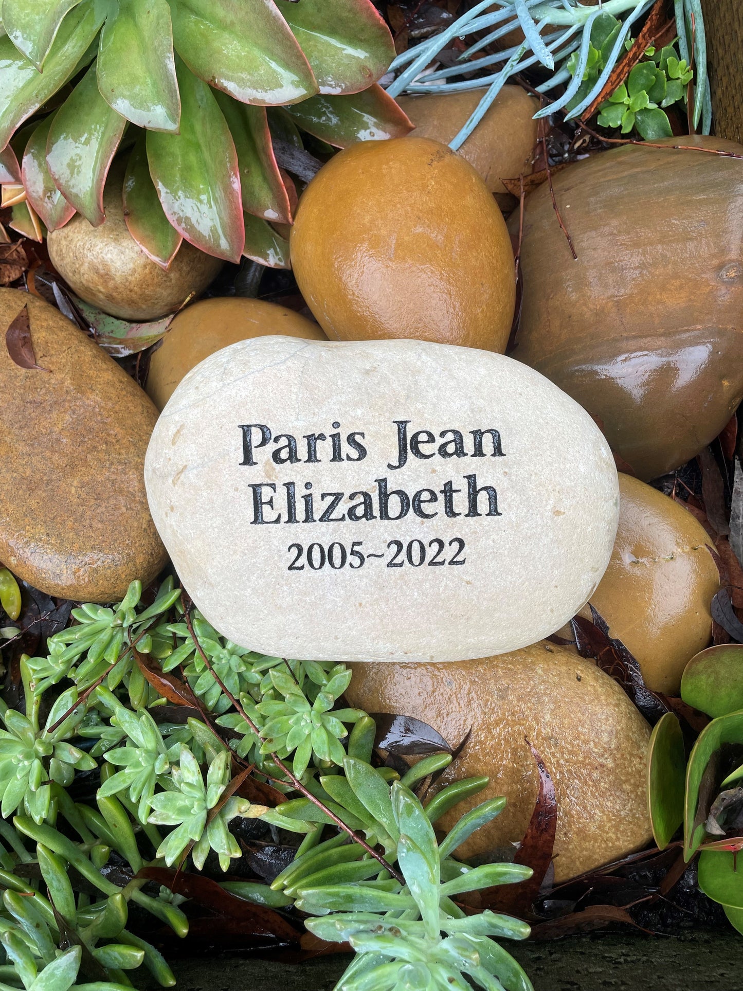 Engraved Riverstone Memorial with Personalised Tribute