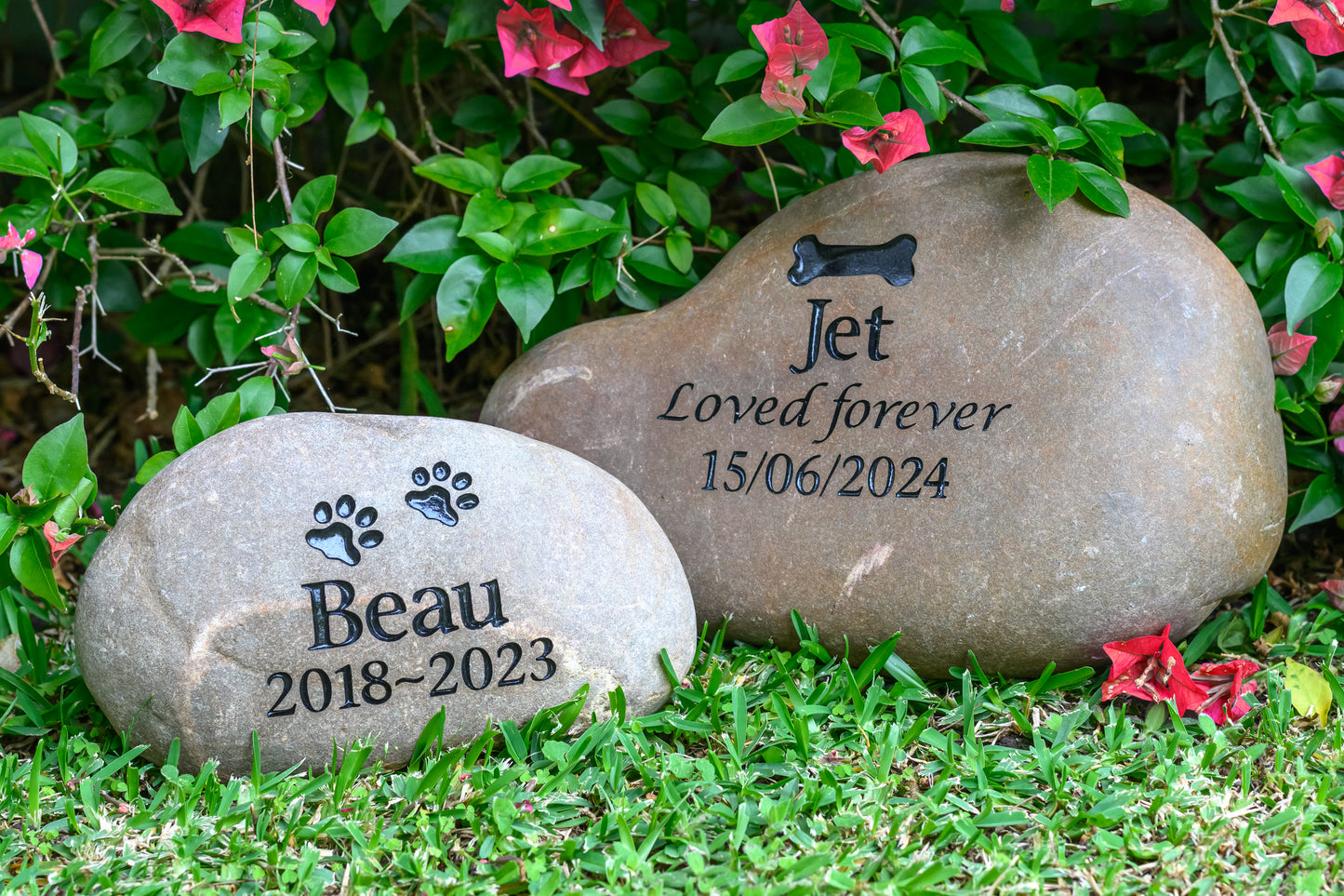Engraved Riverstone Memorial with Personalised Tribute