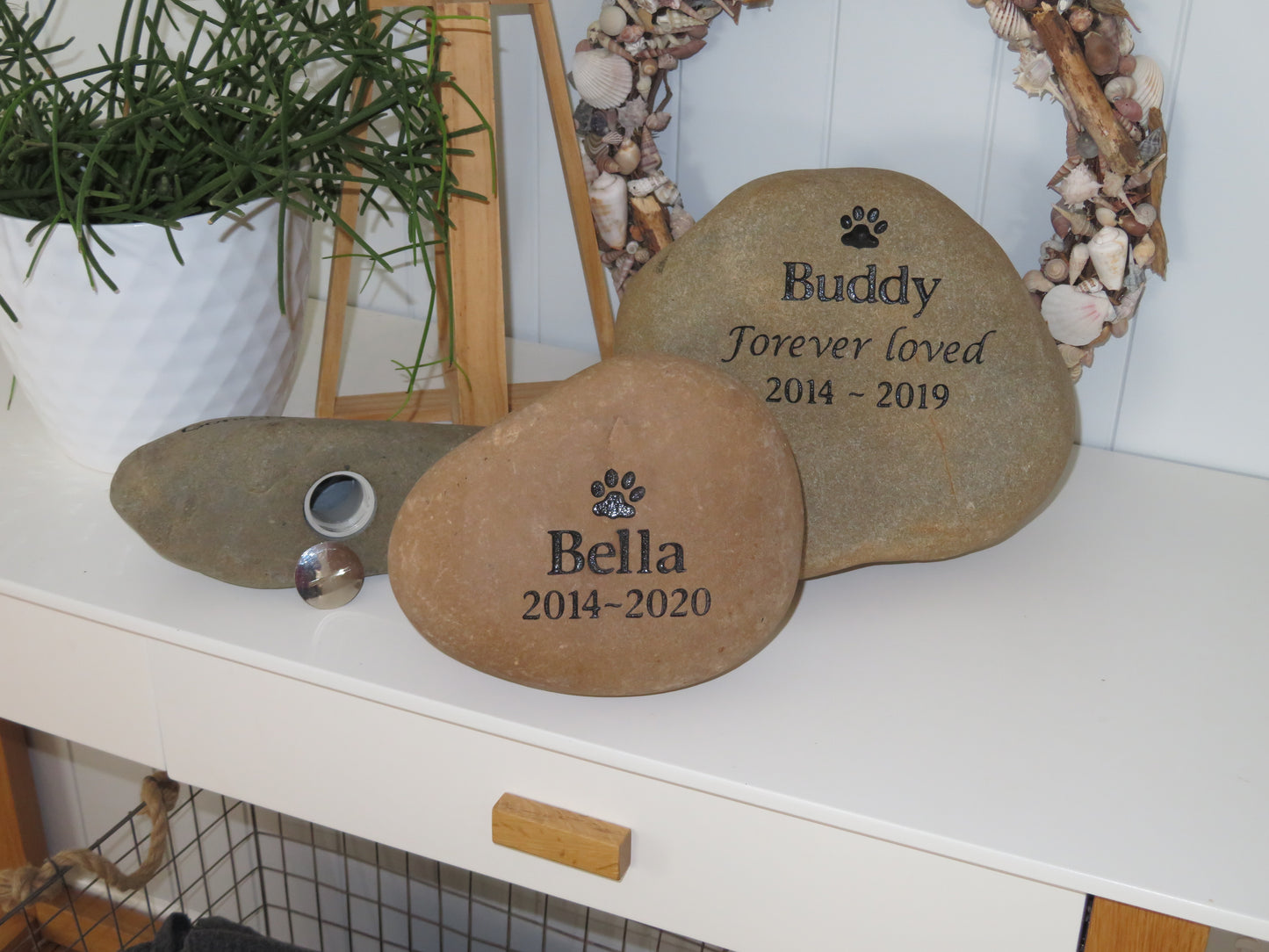 Engraved Riverstone Memorial with Personalised Tribute