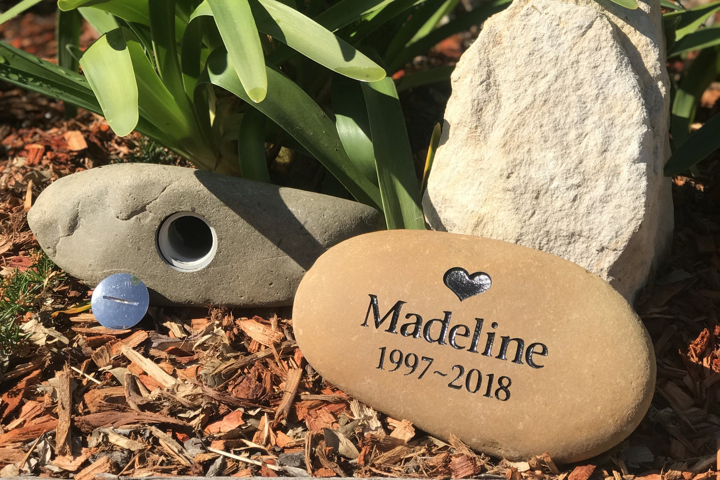 Engraved Riverstone Memorial with Personalised Tribute