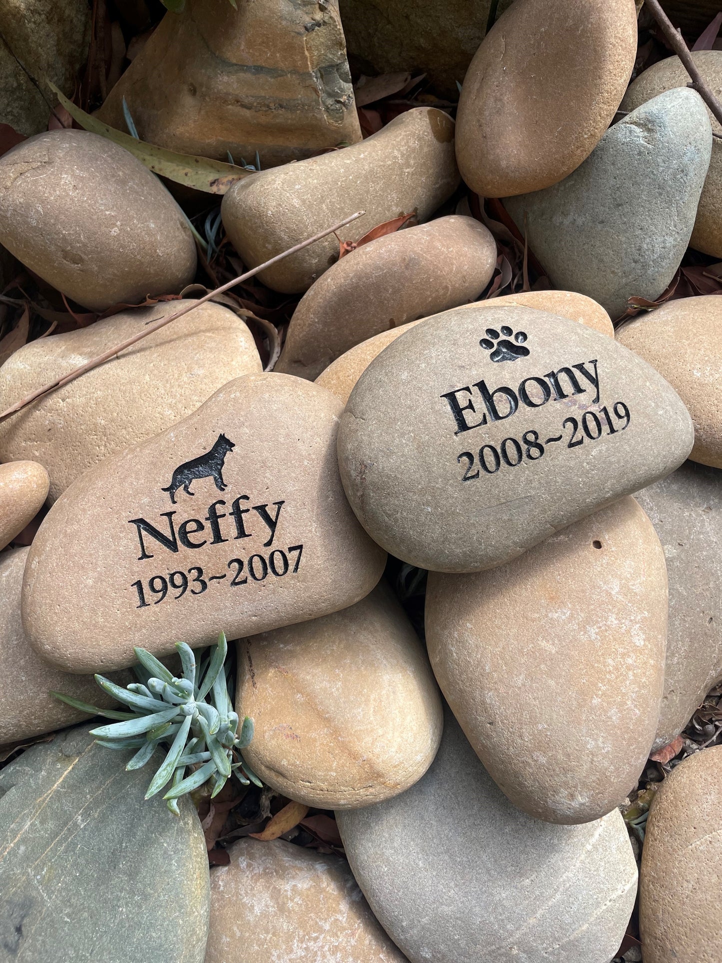 Engraved Riverstone Memorial with Personalised Tribute
