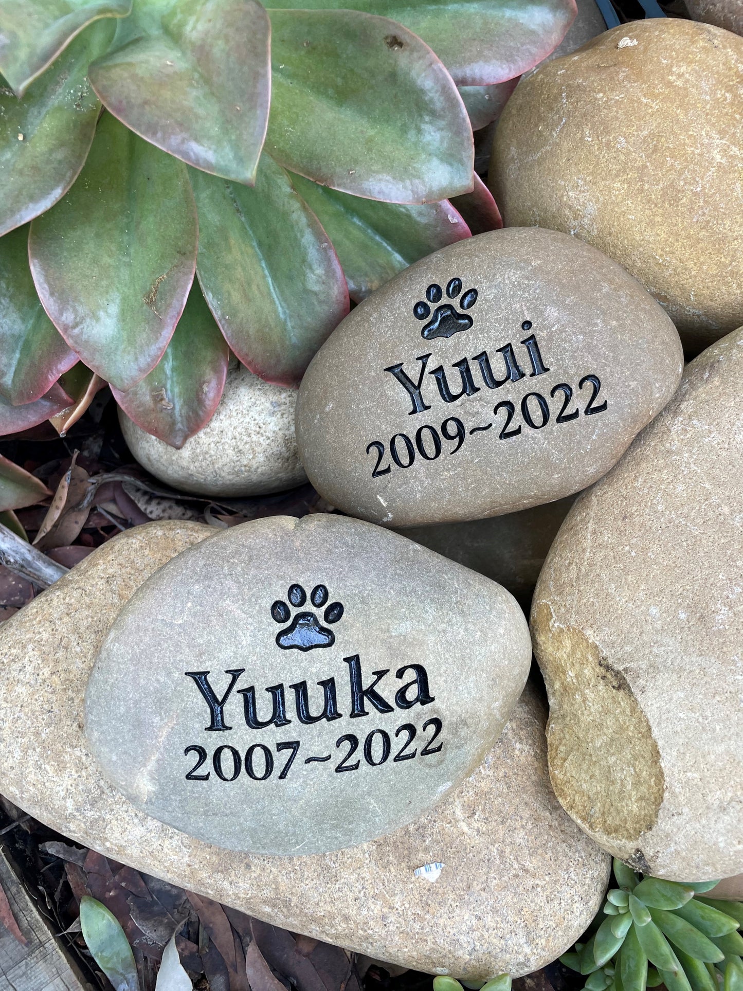 Engraved Riverstone Memorial with Personalised Tribute