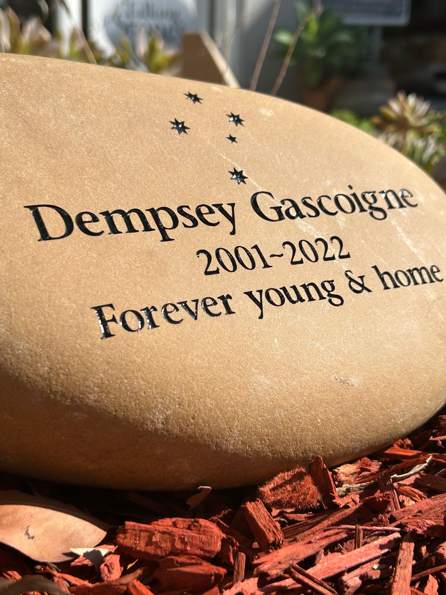 Engraved Riverstone Memorial with Personalised Tribute