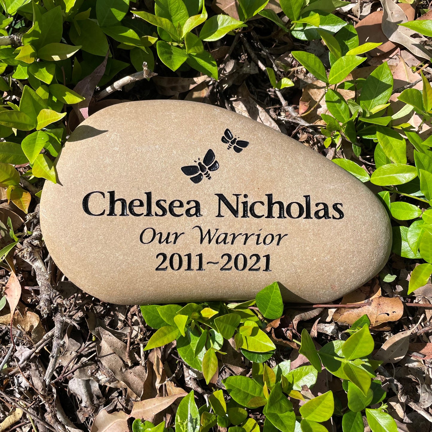 Engraved Riverstone Memorial with Personalised Tribute