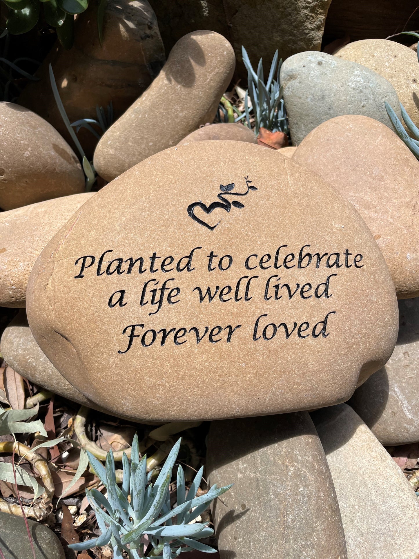 Engraved Riverstone Memorial with Personalised Tribute