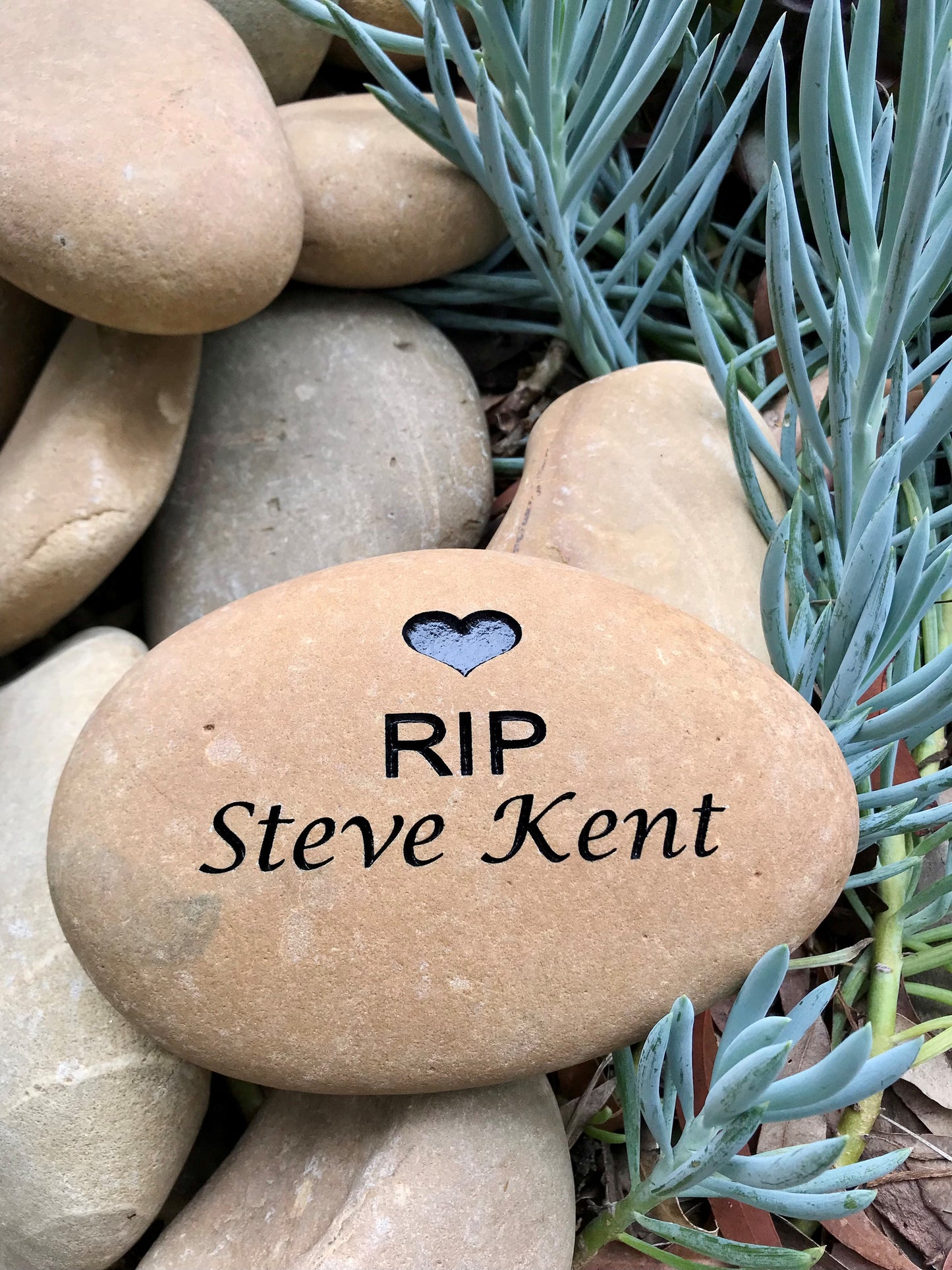 Engraved Riverstone Memorial with Personalised Tribute