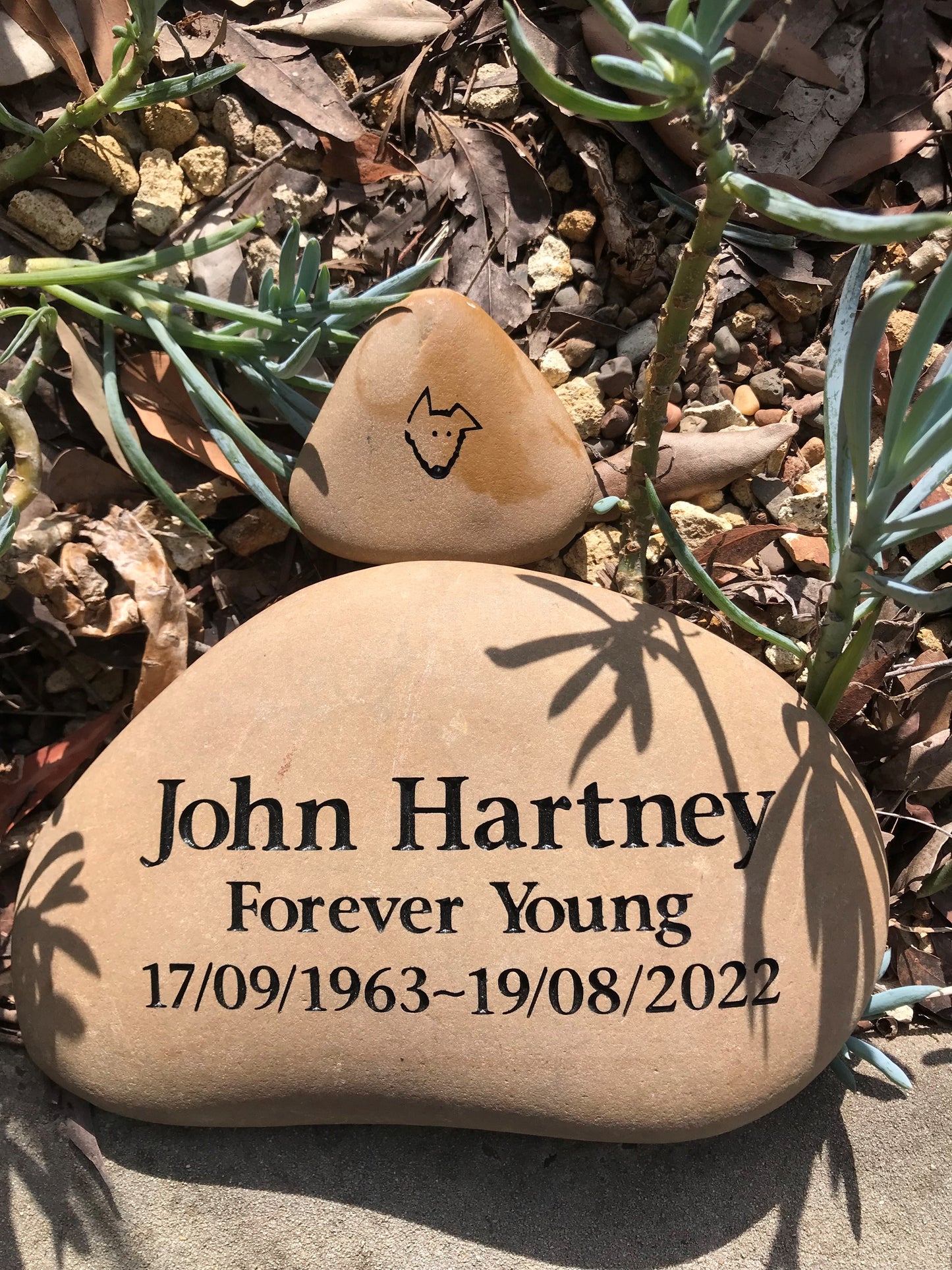 Engraved Riverstone Memorial with Personalised Tribute
