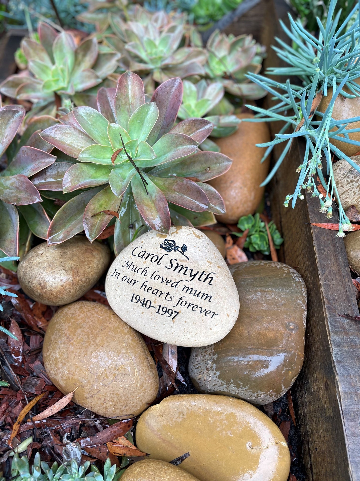 Engraved Riverstone Memorial with Personalised Tribute