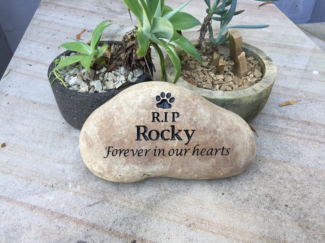 Engraved Riverstone Memorial with Personalised Tribute
