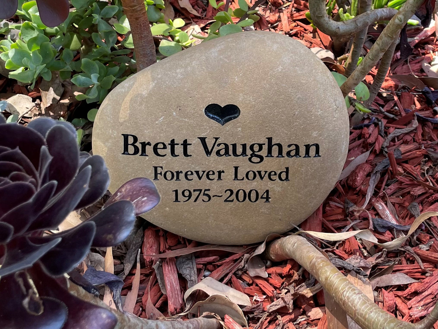 Engraved Riverstone Memorial with Personalised Tribute