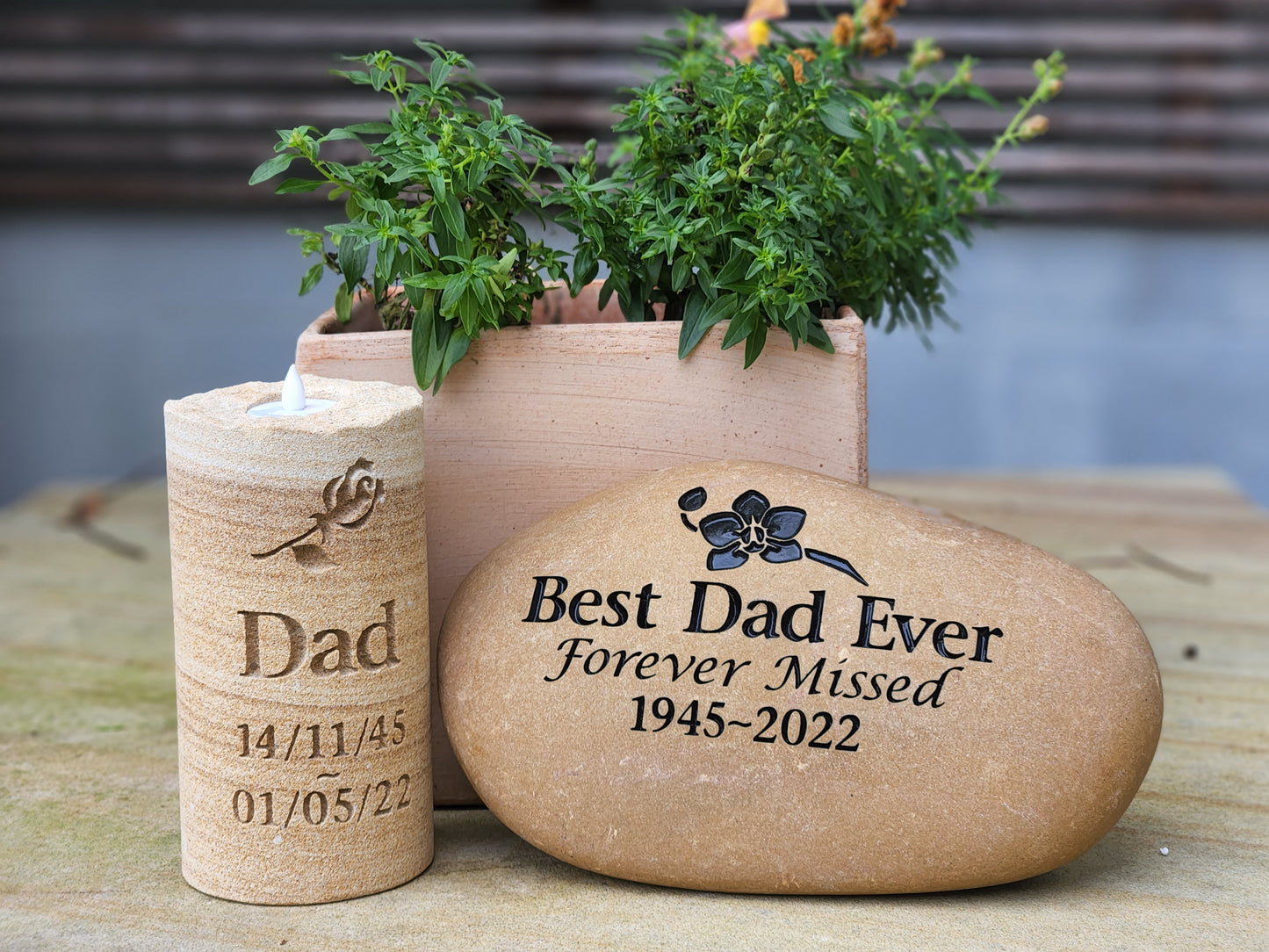 Engraved Riverstone Memorial with Personalised Tribute
