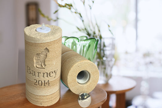 Personalised Eternal Candle Sandstone for Pet with Receptacle
