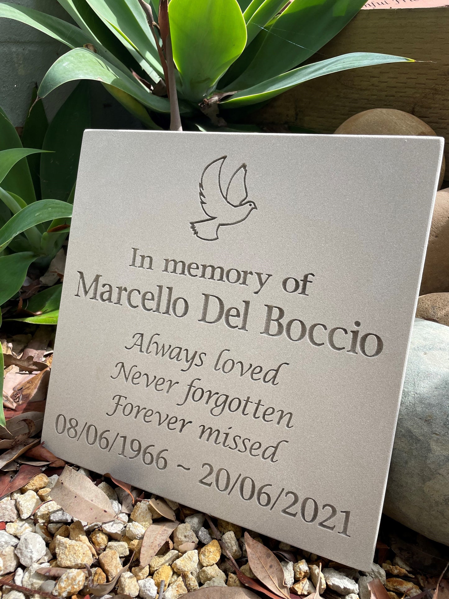 Personalised Sandstone or Granite Memorial Plaque - 30cm x 30cm