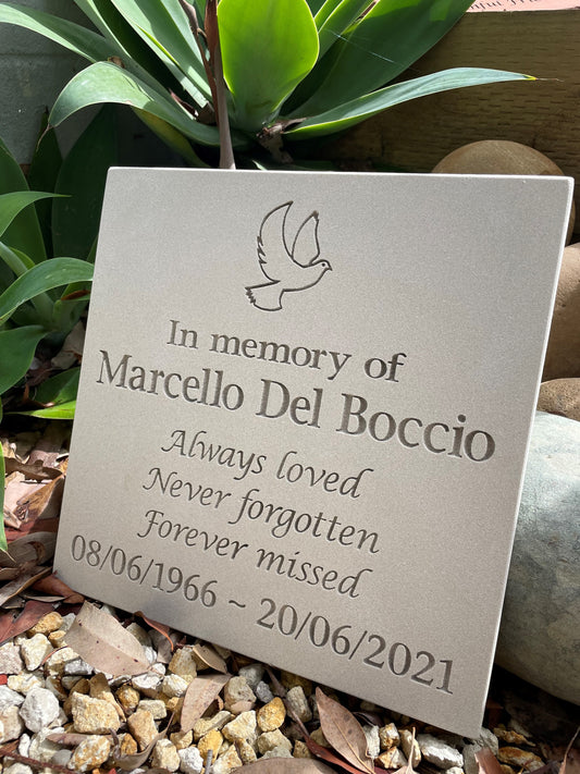 Personalised Sandstone or Granite Memorial Plaque - 30cm x 30cm