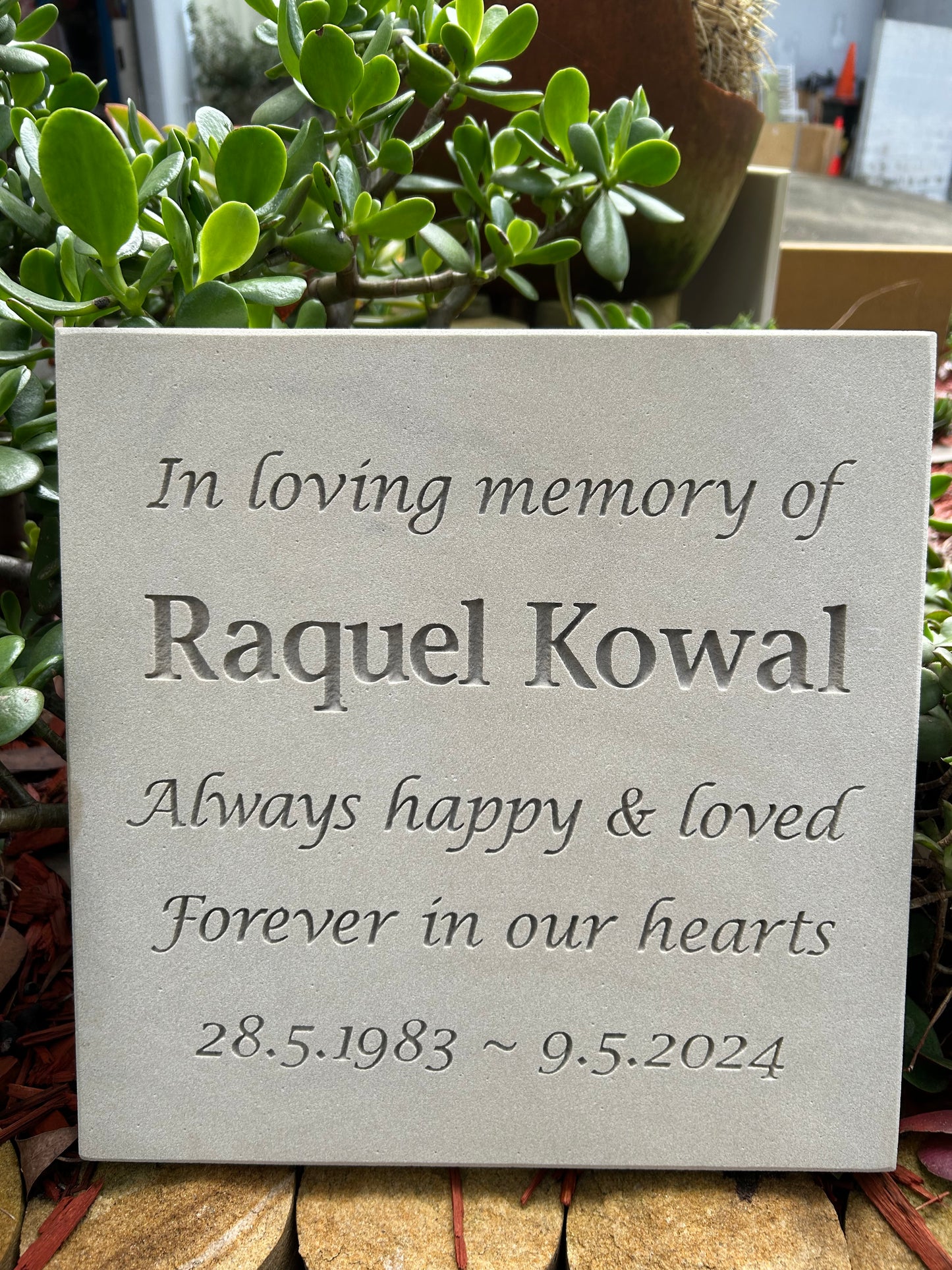 Personalised Sandstone or Granite Memorial Plaque - 30cm x 30cm