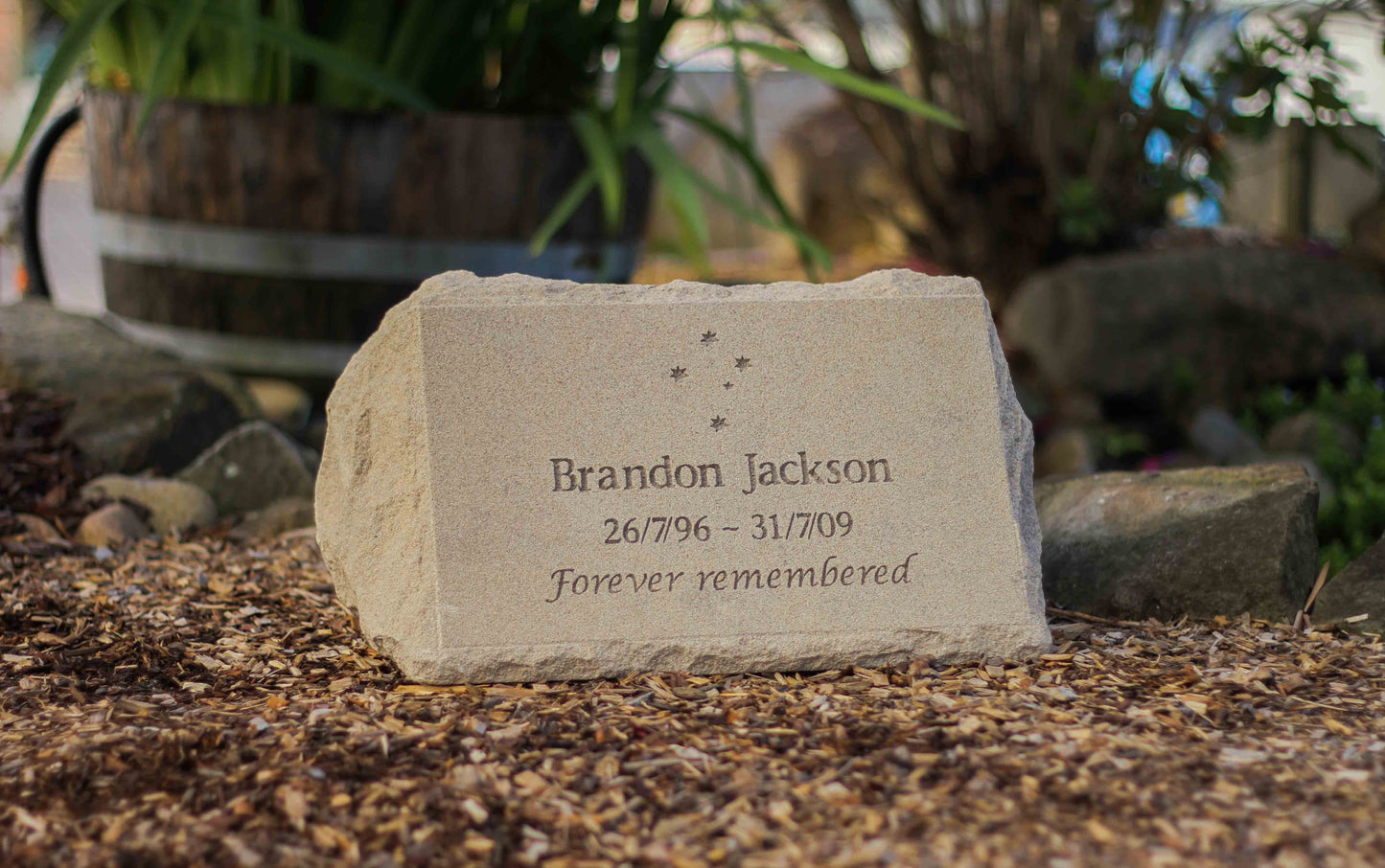 Australian Sandstone Memorial Marker with Personalised Engraving