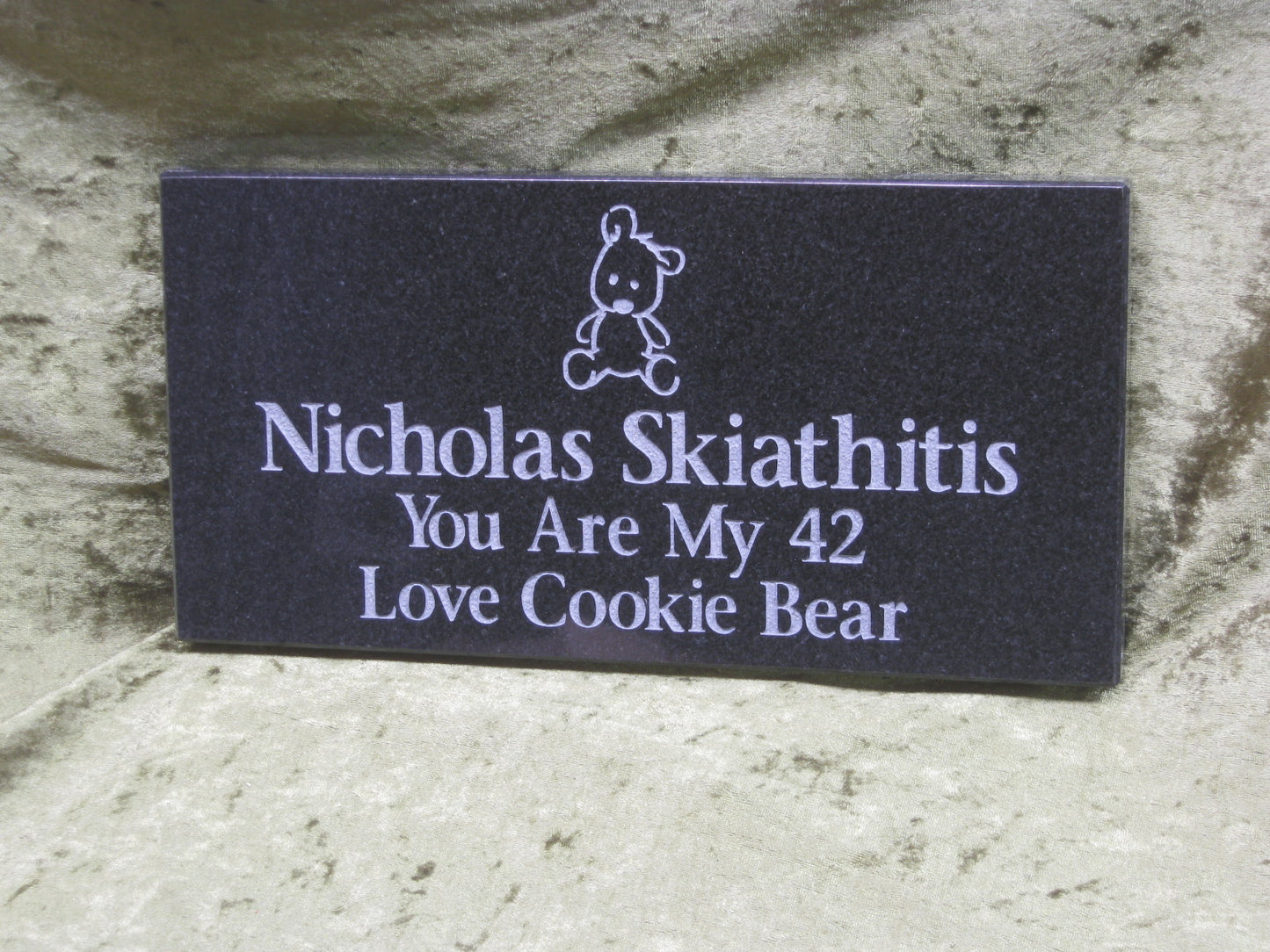 Personalised Granite or Sandstone Memorial Plaque - 30cm x 15cm