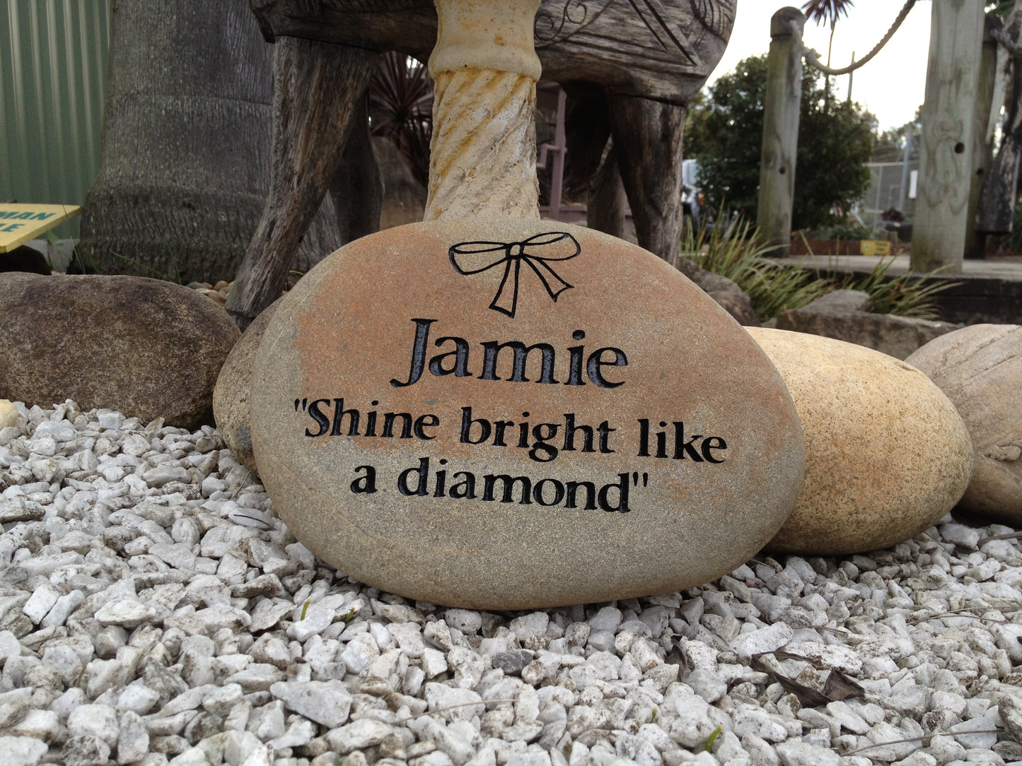 Engraved Riverstone Memorial with Personalised Tribute