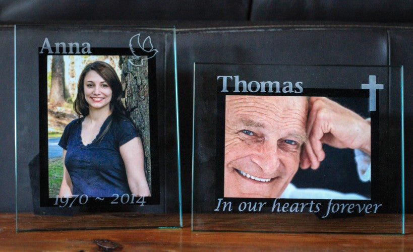 Glass Photo Frame - Deeply Engraved