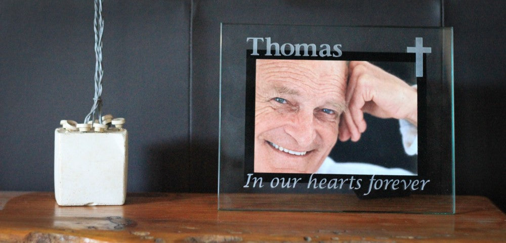 Glass Photo Frame - Deeply Engraved