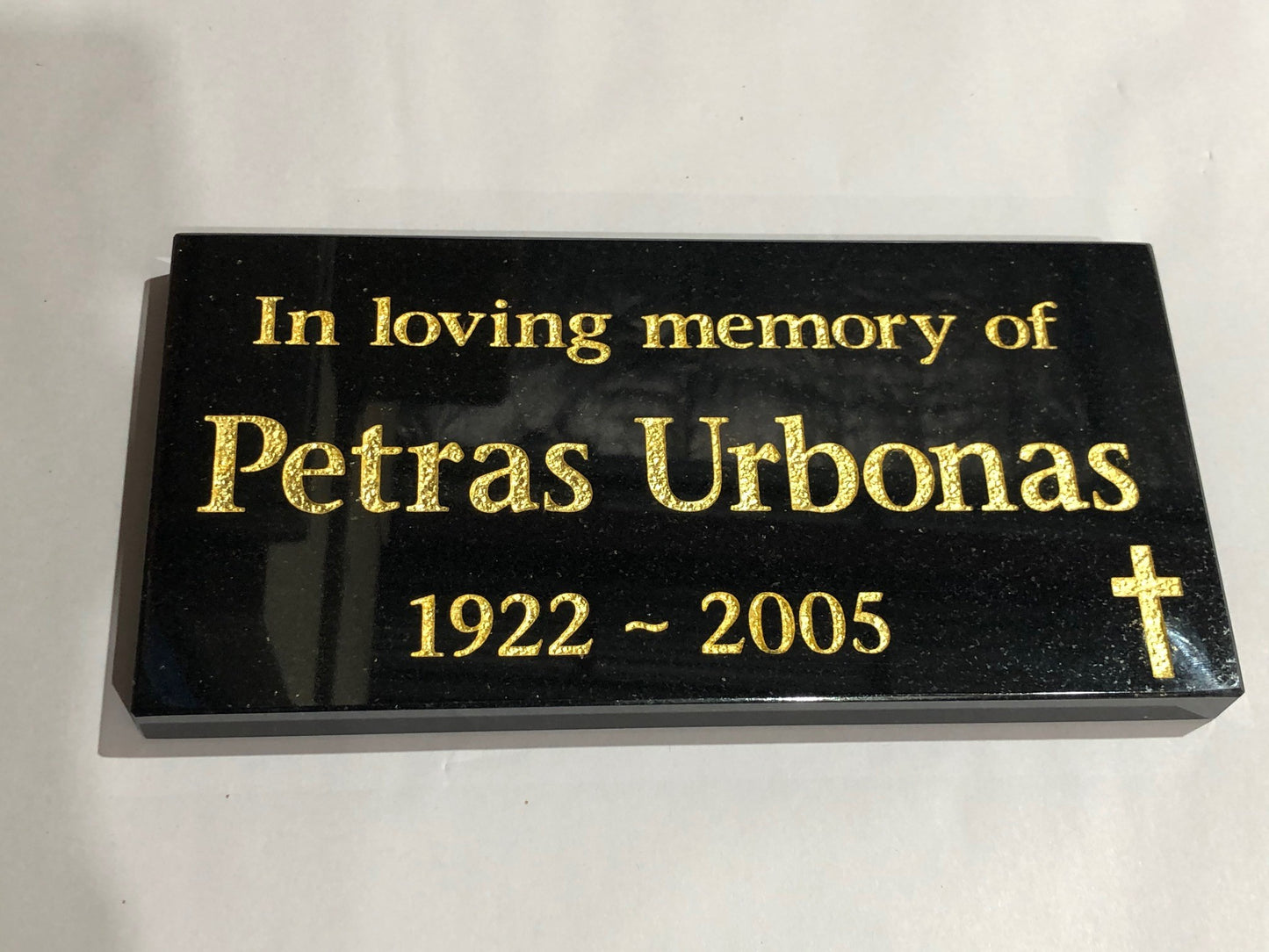 Personalised Granite or Sandstone Memorial Plaque - 30cm x 15cm