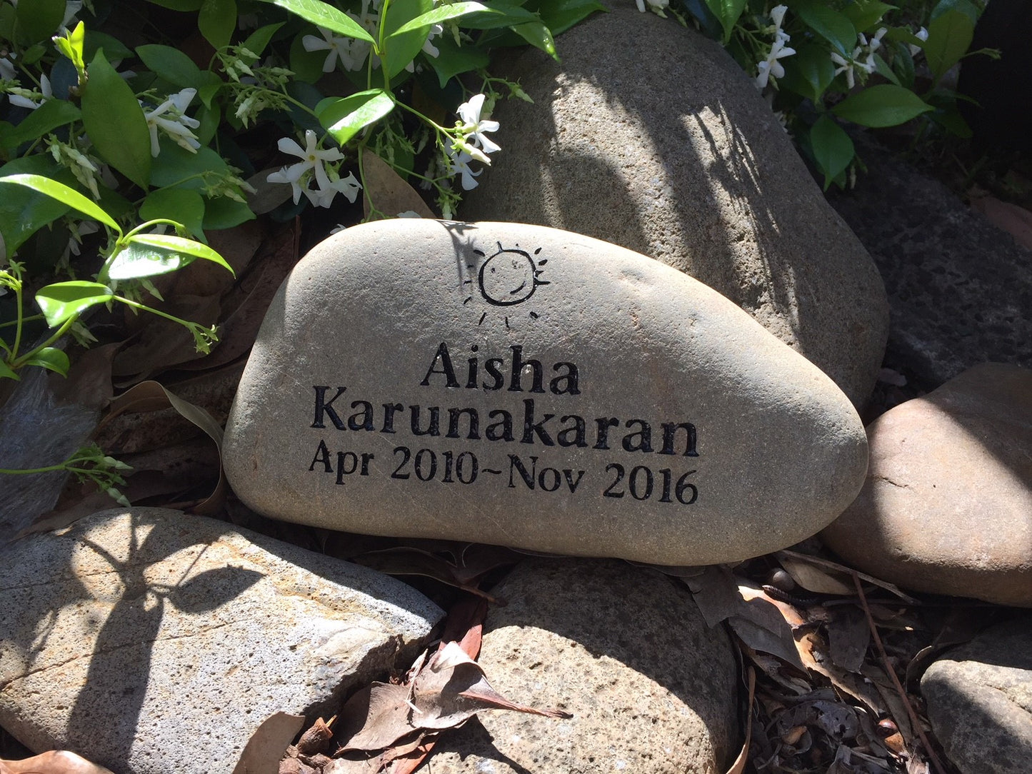 Engraved Riverstone Memorial with Personalised Tribute