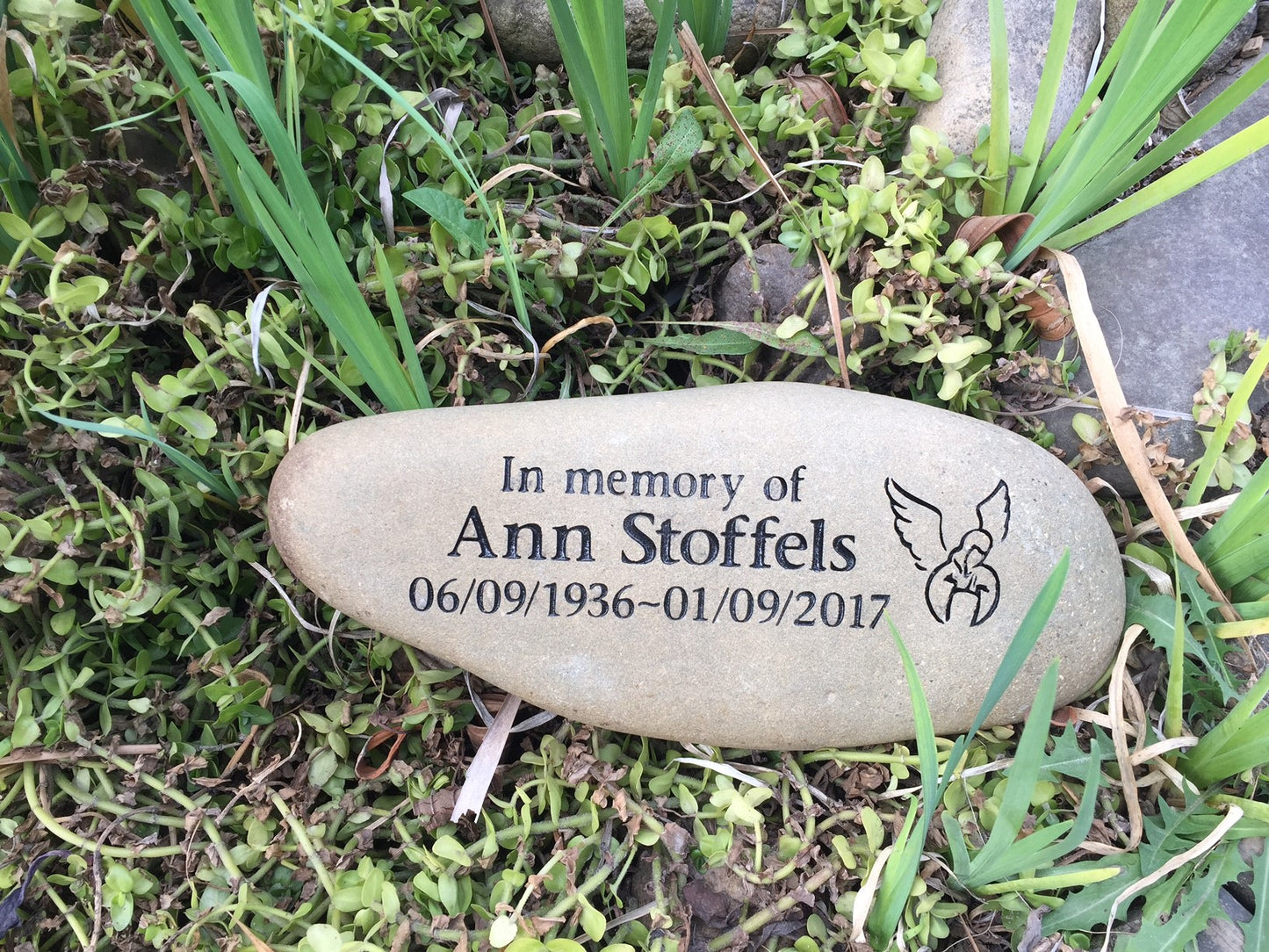 Engraved Riverstone Memorial with Personalised Tribute