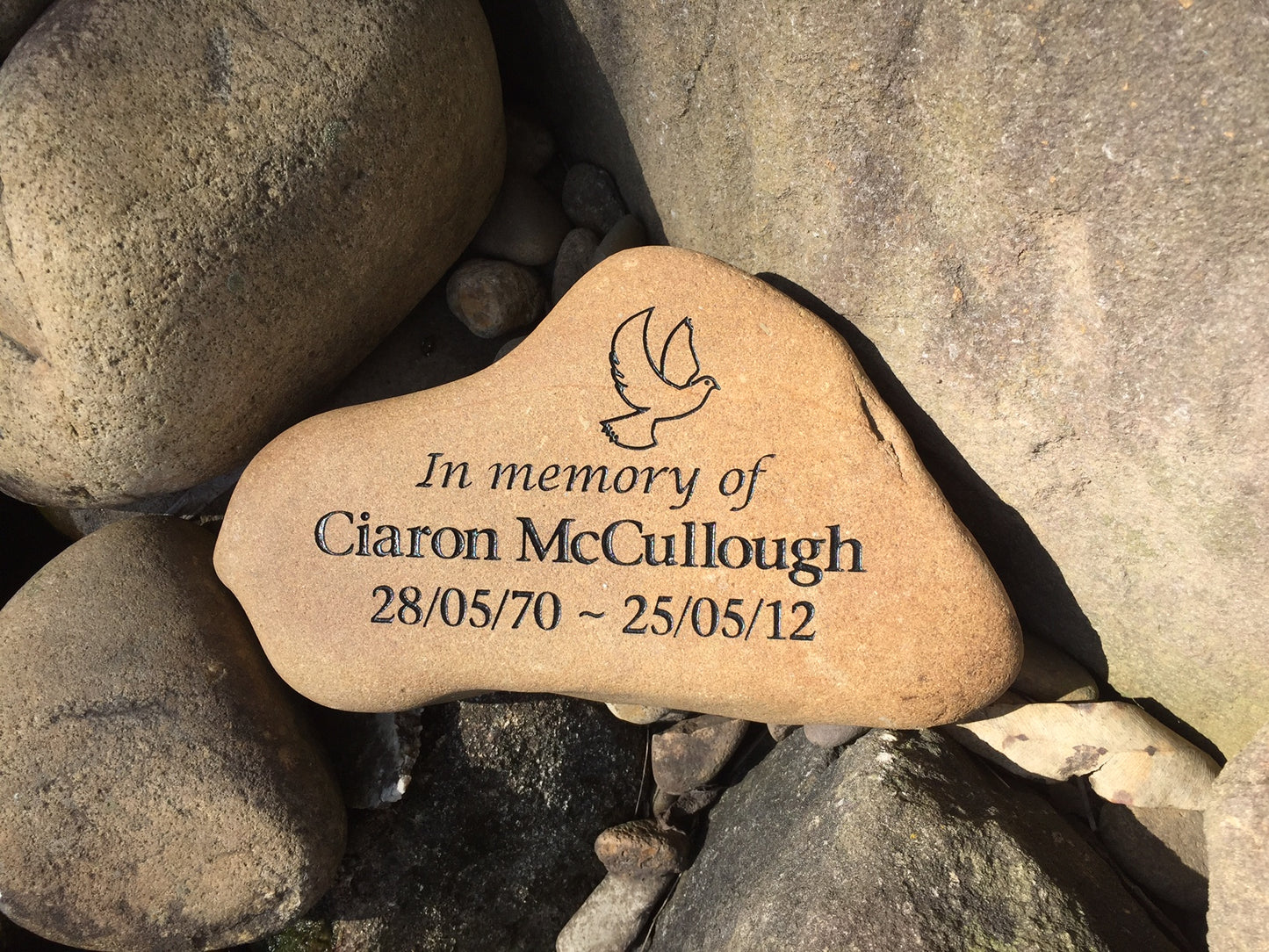 Engraved Riverstone Memorial with Personalised Tribute