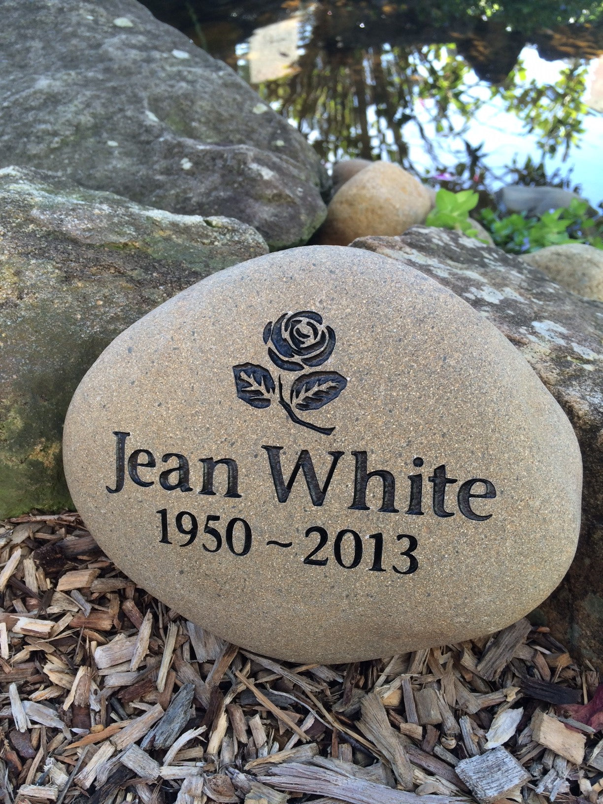 Engraved Riverstone Memorial with Personalised Tribute