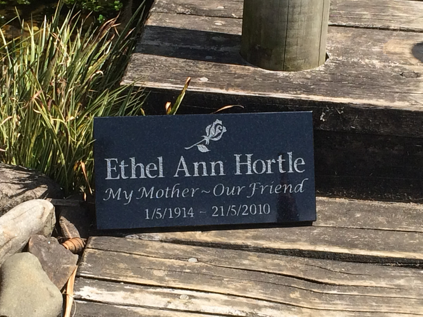 Personalised Granite or Sandstone Memorial Plaque - 30cm x 15cm