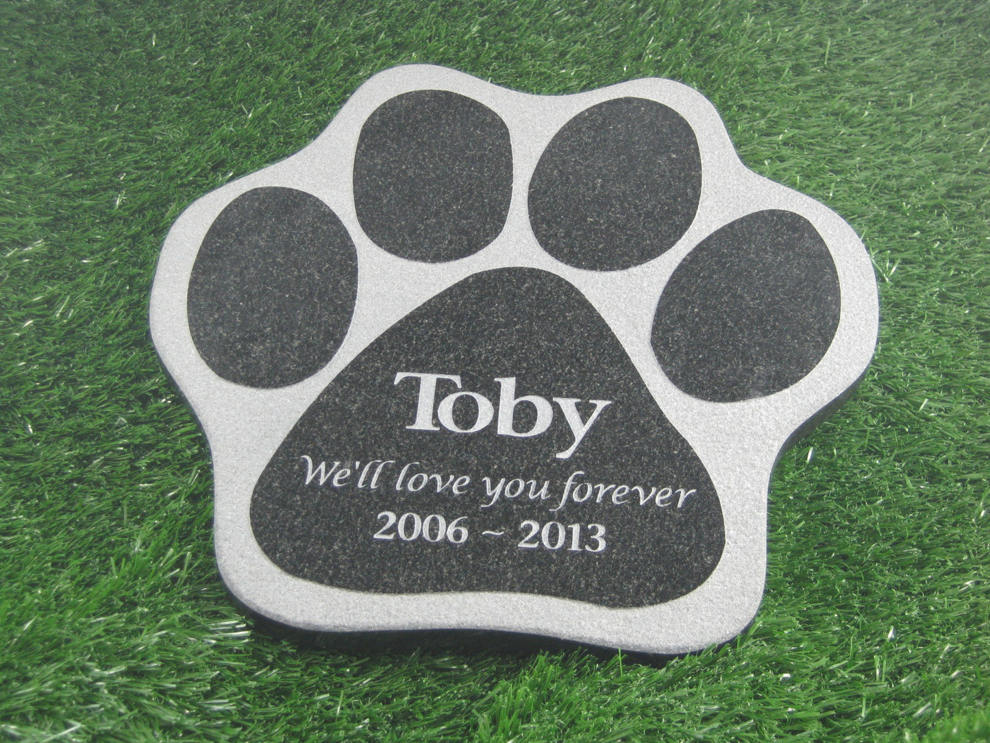 Granite Pet Memorial Plaque - Paw Shape
