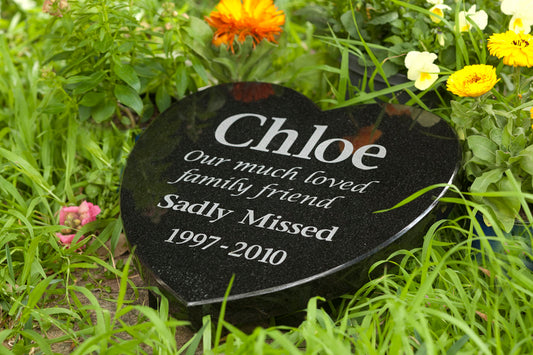 Personalised Granite Pet Memorial Plaque - Heart Shape