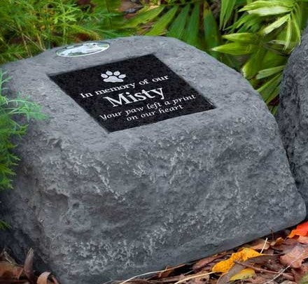 Large Stone Pet Urn With Plaque