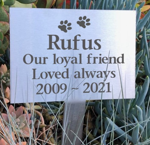Garden Stake Memorial - Stainless Steel